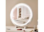 Vevor Hollywood Specchio Per Il Trucco Con Illuminazione φ513Mm, Specchio Cosmetico A Led, 3 Modalità Di Illuminazione A Colori, Controllo Touch Intelligente, Ruotabile A 360°, (Bianco)