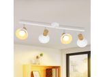 Zmh Plafoniera Faretto Da Soffitto Vintage Lampada Da Soffitto Per Corridoio Lampada Da Soffitto Industriale 4 Fiamme Faretto Da Soffitto Per Interni 350° Orientabile Bianco E14 Faretto Senza Lampadina