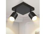 Zmh Plafoniera Soggiorno 2 Fiamme Plafoniera GU10 Moderno Faretto Nero Corridoio Girevole Soffitto Spot Cucina Lampada Interna Led Spot Senza Lampadina