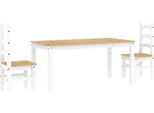Vidaxl Set Da Pranzo 3 Pezzi Panama Bianco In Legno Di Pino Massiccio