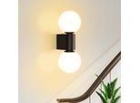 Zmh Lampada Da Parete Moderna Da Interno Camera Da Letto Illuminazione Da Parete Corridoio In Bianco G9 Faretto Da Parete 2 Fiamme In Vetro Max. 25W Senza Lampadine