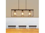 Zmh Lampada A Sospensione Nera 3 Fiamme Paralume In Vetro Altezza Regolabile Presa E27 Luci A Sospensione Vintage Luci Industriali Per Soggiorno Ristorante Bar Caffè (Senza Lampadina)