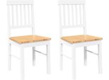 Vidaxl Sedie Da Pranzo 2 Pz. Legno Massiccio Bianco In Legno Di Gomma
