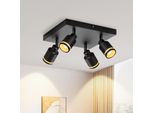 Zmh Led Plafoniera 1 Fiamma Faretto Da Soffitto Nero Spot Lampada Da Soffitto GU10 Orientabile In Metallo Per Corridoio Cucina Camera Da Letto, Senza Lampadine