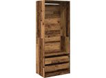 Vidaxl Armadio In Legno Vecchio 80X50X200 Cm Materiale A Base Di Legno