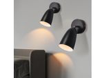 Zmh Lampada Da Parete Per Interni Lampada Da Parete Nera 2Pcs Illuminazione Da Parete Vintage Camera Da Letto Parete Spot GU10 Corridoio Cucina Lampada Da Parete Orientabile Senza Lampadina