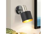 Zmh Lampada Da Parete Per Interni Faretto Da Parete Vintage Nero Per Corridoio Lampada Da Parete Girevole 330° Illuminazione Industriale Da Parete E27 Piccolo Paralume In Metallo Retro Faretto Per Corridoio Letto Cucina (Senza Lampadina)