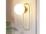 Zmh Lampada Da Parete Interno Corridoio Vetro Camera Da Letto Illuminazione Parete Oro Moderno Corridoio Lampade Da Parete E14 Vetro Palla Illuminazione Retrò Per Scala Letto Soggiorno Hotel Senza Lampadina