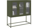 Vidaxl Credenza Verde Oliva 100,5X39X107 Cm Acciaio Laminato A Freddo