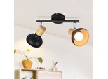 Zmh Faretto Da Soffitto 2 Fiamme Plafoniera Vintage Corridoio Soffitto Nero Spot Industriale Faretto Interno E14 Metallo 350° Spot Orientabili Per Camera Da Letto Soggiorno (Senza Lampadina)