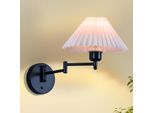 Zmh Lampada Da Parete Per Interni Lampada Da Parete Vintage E27 Paralume Retrò Illuminazione Da Parete Girevole 40W.MAX Tessuto Bianco Lampada Da Parete Corridoio Parete Per Camera Da Letto