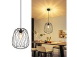 Zmh Lampada A Sospensione Tavolo Da Pranzo Lampada A Sospensione Vintage Lampada A Sospensione E27 Soffitto Lampada A Sospensione Metallo Nero Rotondo Appeso Lampada Soggiorno Senza Lampadina