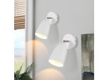 Zmh Lampada Da Parete Per Interni GU10 2Pcs Lampada Da Camera Da Letto Moderno Bianco Corridoio Parete Faretto Orientabile Metallo Cucina Lampada Senza Lampadina