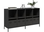 Vidaxl Credenza Nera 135X39X73,5 Cm Acciaio Laminato A Freddo