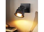 Zmh Faretto Da Soffitto 1 Fiamma Nera Applique Vintage Orientabile 350° Faretto Da Parete MAX.40W Faretto Presa E14 Lampada Cucina Retrò Per Soggiorno Camera Da Letto Ufficio (Senza Lampadina)