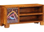 Syfax™ Mobile Porta Tv Multicolore 90X30X45 Legno Massello Di Acacia