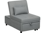 Homcom Divano Letto 3 In 1 Con Funzione Letto, Divano Letto Allungabile, Poltrona Letto Con Tasca Laterale, Schienale Regolabile, Carico Fino A 150 Kg, Per Soggiorno, Camera Da Letto, Grigio Chiaro