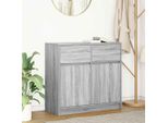 Vidaxl Credenza Con Cassetto Grey Sonoma 80X34X76 Cm Materiale In Legno