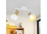 Zmh Faretto Da Soffitto Vintage Lampada Da Soffitto Corridoio Plafoniera Interna 2 Spot Fiamme Industriale 350° Orientabile Spot Da Soffitto E14 Bianco Senza Lampadine