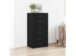Maison Exclusive - Credenza Con 6 Cassetti Effetto Rovere Nero 50X34X96 Cm