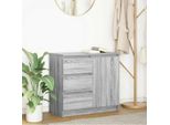 Vidaxl Credenza Con Cassetto Grey Sonoma 71X35X65 Cm Materiale A Base Di Legno