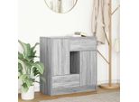 Vidaxl Credenza Con Cassetti E Ante Grey Sonoma 70,5X34X74,5 Cm