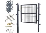 Jayseuw Cancello Da Giardino Porta Recinzione Cancello Cortile Porta Zincata Verniciata A Polvere Con Serratura Maniglia E Chiave Antracite Tubo Quadrato 120X100Cm