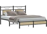 Vidaxl Struttura Letto Senza Materasso Rovere Sonoma 137X190 Cm Materiale A Base Di Legno