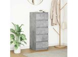 Maison Exclusive - Credenza Con Cassetti Grigio Cemento 37,5X35X99 Cm Materiale Ligneo