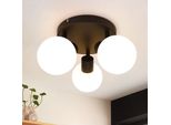 Zmh Faretto Da Soffitto Bianco Plafoniera Rotonda 3 Fiamme Faretto Interno Paralume In Vetro Lampada Da Corridoio E14 Faretto Vintage Senza Lampadina