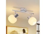Zmh Faretto Da Soffitto Bianco Lampada Da Soffitto Per Interni 2 Fiamme Faretto Per Corridoio Faretto Orientabile 350° E14 Paralume In Vetro Vintage Senza Lampadina