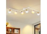 Zmh Faretto Da Soffitto Faretto Da Corridoio Lampada Da Soffitto Faretto Da Interno A 6 Fiamme Con Spot Da Soffitto Orientabili In Ferro Bianco Industriale E14 Senza Lampadina