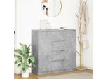 Maison Exclusive - Credenza Con Cassetti Grigio Cemento 100,5X35X98,5Cm Truciolato