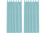 Vidaxl Tende In Voile Con Passanti 2 Pz. Turchese 140X245 Cm