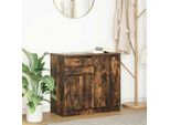 Vidaxl Credenza Con Cassetto In Rovere Fumé 71X35X65 Cm Materiale In Legno