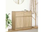 Vidaxl Credenza Con Cassetto Rovere Sonoma 80X34X76 Cm Materiale A Base Di Legno