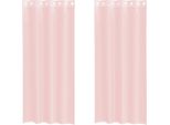 Vidaxl Tende In Voile Con Occhielli 2 Pz. Rosa Chiaro 140X225 Cm