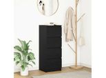 2025 Credenza Vetrina Moderna Aspetto Rovere Nero 37,5X35X99 Cm Materiale A Base Di Legno - Cassettiere,Design 4637145 1Pacco