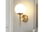 Zmh Lampada Da Parete Per Interni Lampada Da Parete Camera Da Letto Illuminazione Da Parete Vetro Globo Scala Oro Lampada Da Corridoio Vintage Bagno Paralume In Vetro Design Moderno E27 Illuminazione Per Corridoio Bagno Senza Lampadina