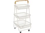 Carrello Da Cucina Mayaj, 3 Cestini, Nero