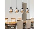 Zmh Lampada A Sospensione Tavolo Da Pranzo Cucina Lampada A Sospensione Soggiorno E27 Lampada Tavolo Da Pranzo Nero Camera Da Letto Lampada A Sospensione 4 Fiamme Vetro Lampada A Sospensione Sala Da Pranzo Moderno Cristallo Per La Cucina (Senza Lampadina)