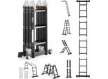 Scala Multifunzionale Vevor, Scala Multifunzionale 7 In 1, Telaio Ad A, Trabattello 3550 Mm, Portata 150 Kg, Adatta Per Uso Domestico Esterno