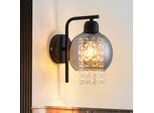 Zmh Lampada Da Parete Lampada Da Parete Interna Camera Da Letto Corridoio Lampada Soggiorno E27 Illuminazione Da Parete Moderna 1 Fiamma Lampada Da Letto Palla Di Vetro Grigio Fumo Design Cristallo Per Letto Corridoio Scala (Senza Lampadina)