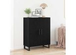 Stabli MöBel Credenza In Vetro Look Rovere Nero 69,5 X 34 X 90 Cm Materiale A Base Di Legno - Cassettiere CC8311128 1Pacco