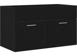 Syfax™ Armadio Sottolavello Con Porta Rovere Nero 38,5 X 100 X 46 Cm