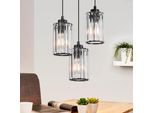 Zmh Lampada A Sospensione Per Tavolo Da Pranzo Lampada Per Sala Da Pranzo A Sospensione 3 Fiamme Lampada A Sospensione Nera Moderna Lampada Per Tavolo Da Pranzo Soggiorno Camera Da Letto Lampada A Sospensione Di Cristallo Design Lampada A Sospensione E27 Per Cucina Senza Lampadina