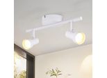 Zmh Faretto Da Soffitto 2 Fiamme Lampada Da Soffitto Corridoio Luce Da Soffitto Design Moderno Faretto Da Interno Bianco GU10 Spot Da Soffitto In Metallo 350°Spot Orientabili Per Camera Da Letto Soggiorno Cucina (Senza Lampadina)