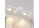 Zmh Faretto Da Soffitto 4 Fiamme Plafoniera Soggiorno Lampada Da Soffitto Design Moderno Faretto Da Interno Metallo Bianco GU10 Spot Da Soffitto 350° Orientabili Per Camera Da Letto Corridoio Cucina (Senza Lampadine)