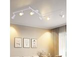 Zmh Faretto Da Soffitto 6 Fiamme Lampada Da Soffitto Soggiorno Luce Da Soffitto Design Moderno Bianco Faretto Da Interno Metallo GU10 Spot Da Soffitto 350 ° Girevole Spot Per Camera Da Letto Corridoio Cucina (Senza Lampadine)