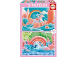 Puzzle - Educa - Magical Unicorns - 2 X 48 Pieces - Fantasy Theme - For Children - 4 Years And Over